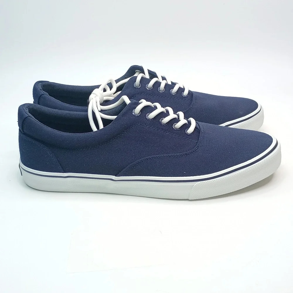 IZOD Rangley Sneaker Men Size 12 Navy Canvas‎ Memory Foam 1851110